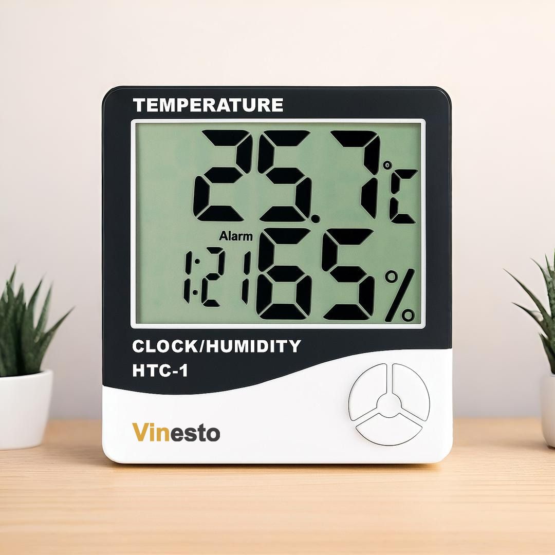 HTC-1 Digital Room Thermometer | Temperature & Humidity Meter with Clock 002 HTC-1 Digital Room Thermometer | Temperature & Humidity Meter with Clock Pinless Digital Moisture Measurer-image-30