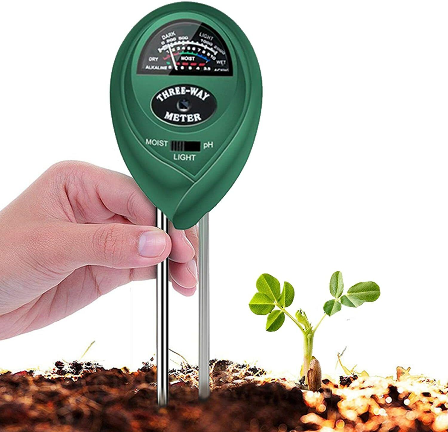 ph meter soil tester 3 in 1 Soil Moisture Light and PH/Acidity Meter Hydroponic Soil Test Kit All-in-One Analog Moisture Measurer