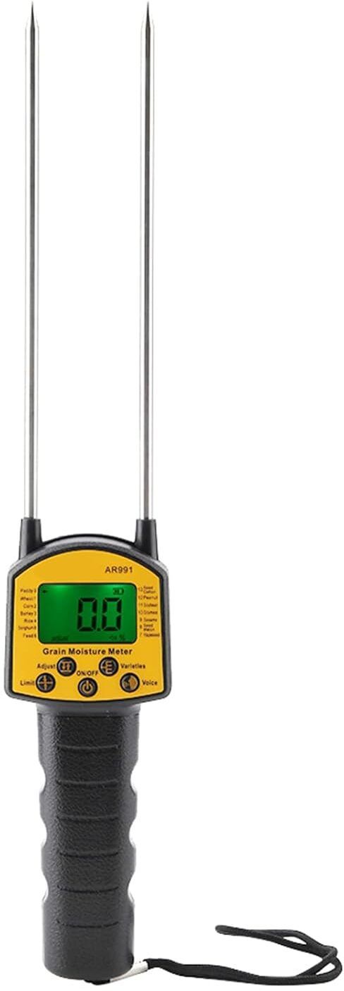 Digital Moisture Meter AR991 Smart Digital Grain Moisture Meter Hygrometer with Measuring Probe Pin-Type Digital Moisture Measurer-image-1