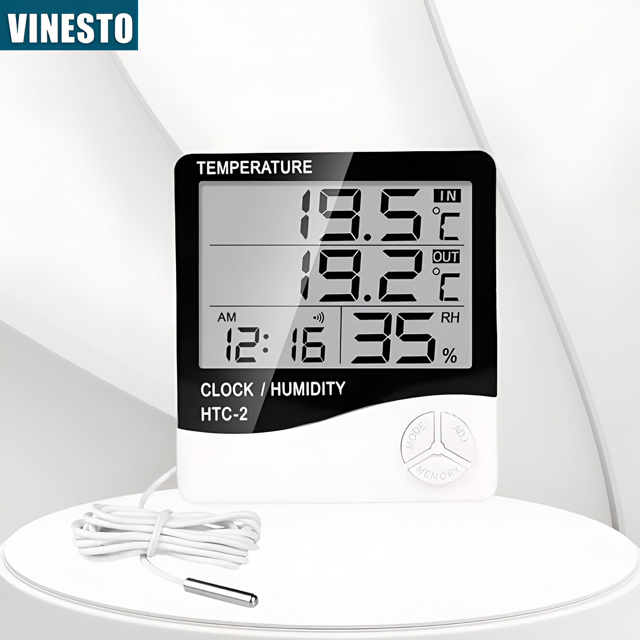 HTC-2 HTC-2 Digital Hygrometer Thermometer Humidity Meter With Clock LCD Display All-in-One Digital Moisture Measurer-image-37