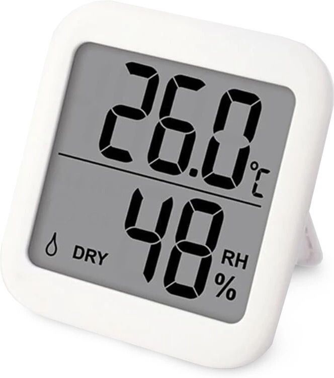 Digital Thermo Hygrometer with LCD Screen Humidity Monitor for House and Office Temperature & Humidity Display, Smiley Symbol, Foldable Stand All-in-One Digital Moisture Measurer-image-1