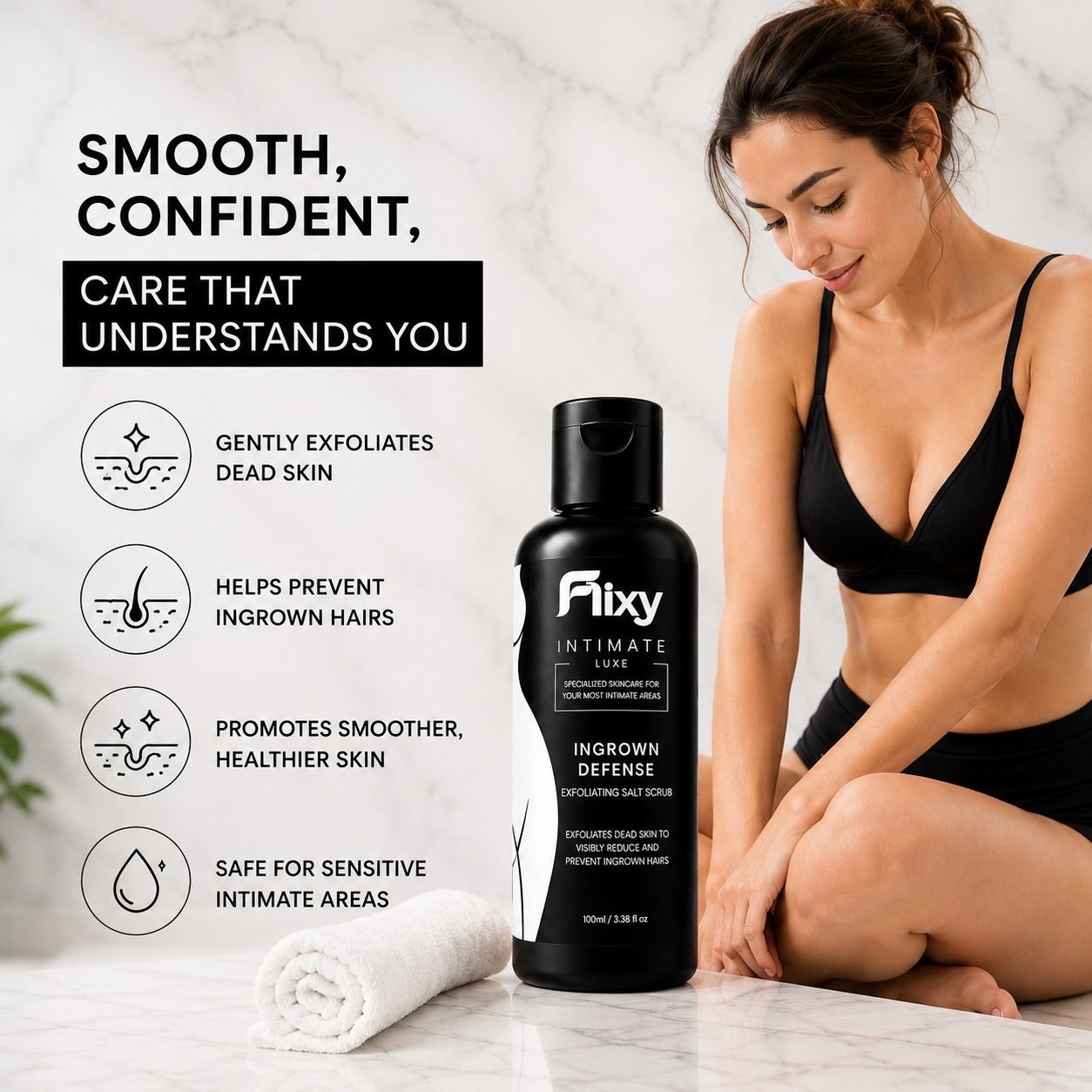 Fixy Intimate Luxe - Ingrown Defense Exfoliating Salt Scrub Intimate Cream-image-3