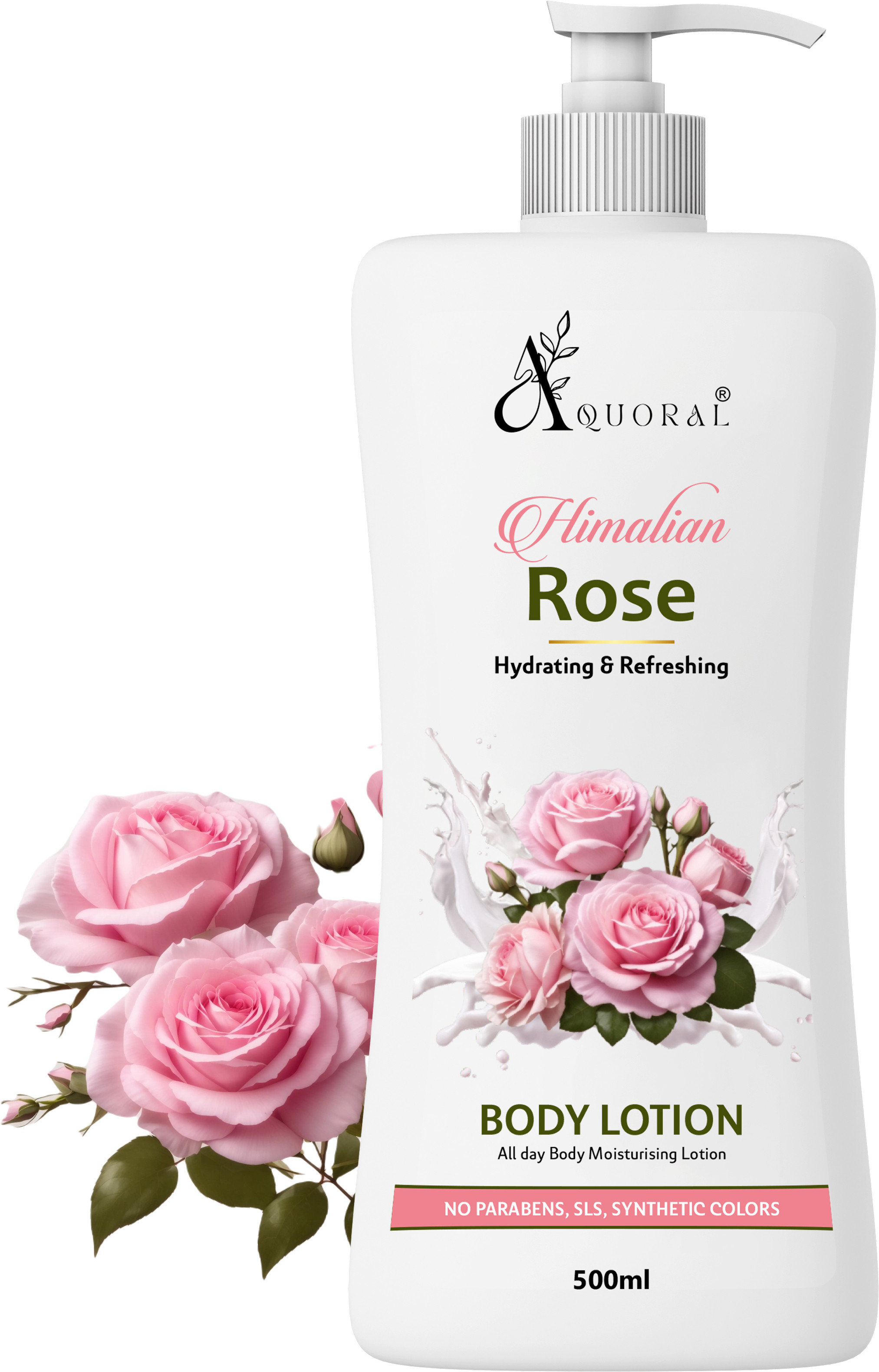 aquoral Rose Body Lotion with Rose Water and Milk For Deep Hydration image 1