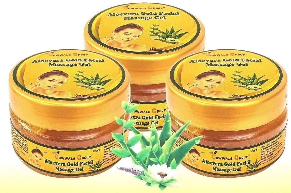 Gold Facial Massage Gel Multi-Benefits Vitamin E Pure Herbal Mix 180Gm Pack of 3-image-49