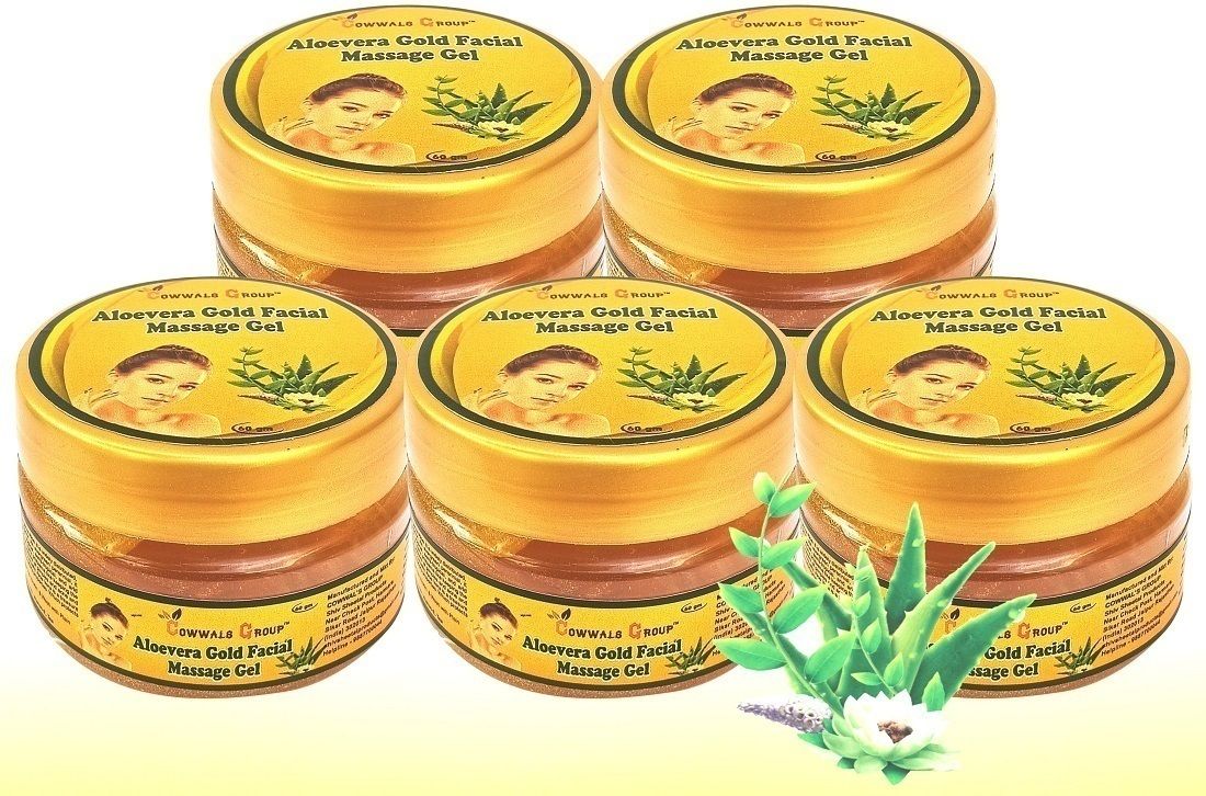 cowwal's group Gold Facial Massage Gel Multi-Benefits Vitamin E Pure Herbal Mix 300Gm Pack of 5-picture-10