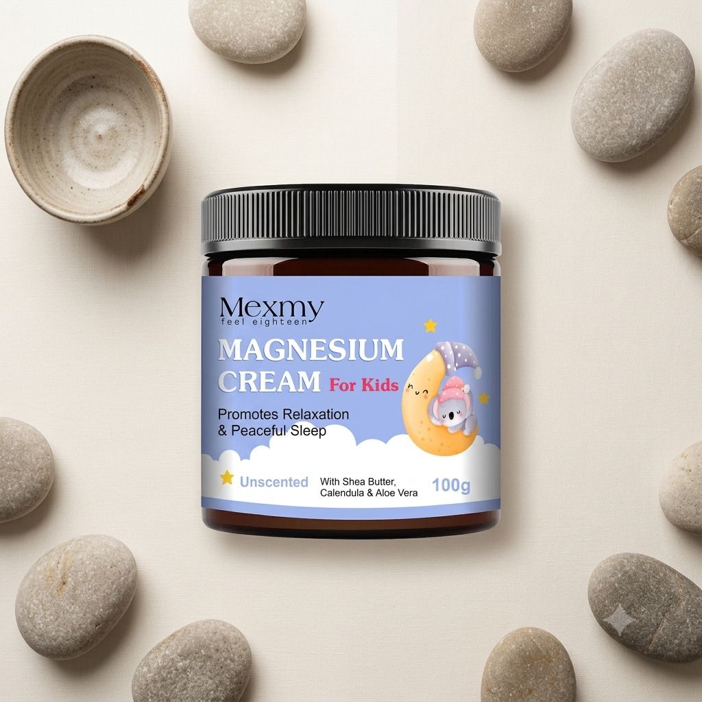 mexmy Kids Magnesium Body Cream Natural Body Moisturizer with Aloe Vera 100g Pack-picture-34