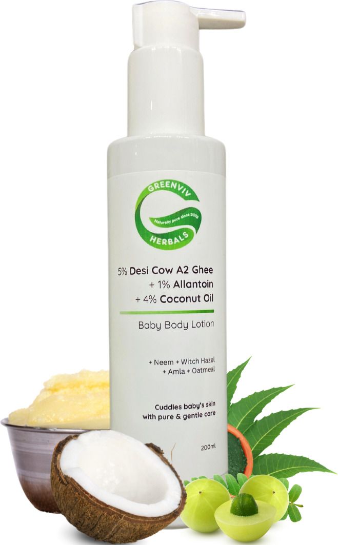5%Desi Cow A2 Ghee+1%Allantoin+4%Coconut Oil Gentle Bliss Baby Body Lotion-image-43