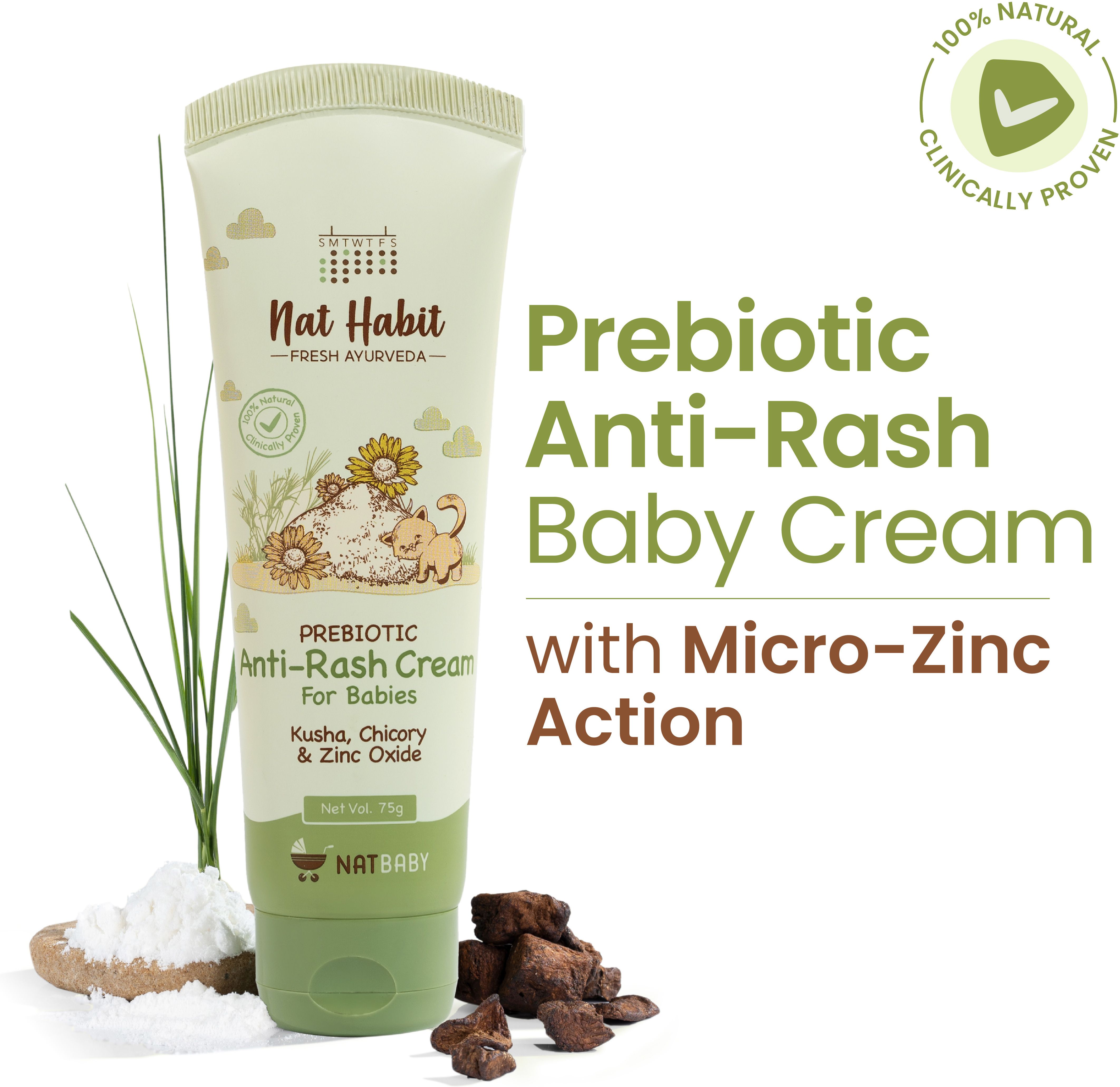 Prebiotic Anti-Rash Baby Cream with Kusha & Coconut Oil | 100% Natural-image-2