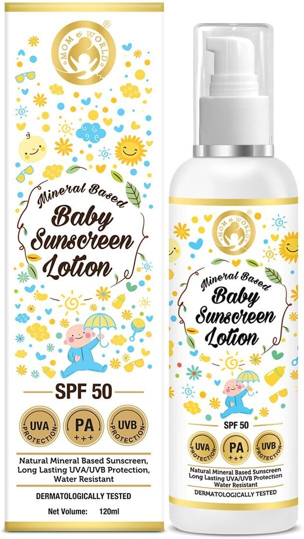Mineral Based Baby Sunscreen Lotion, SPF 50 PA+++, 120ml - UVA/UVB Protection, Water Resistance-image-43