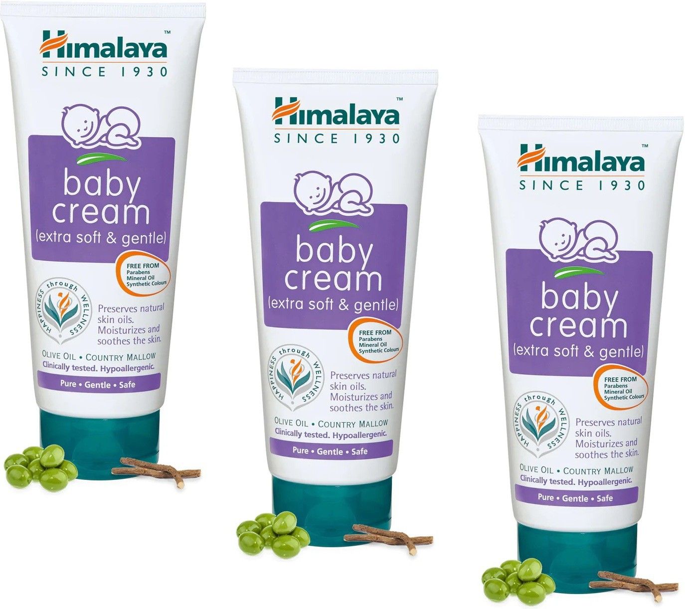 himalaya Baby Cream, Face Moisturizer & Day Cream, For Dry Skin 3x100ml-picture-37