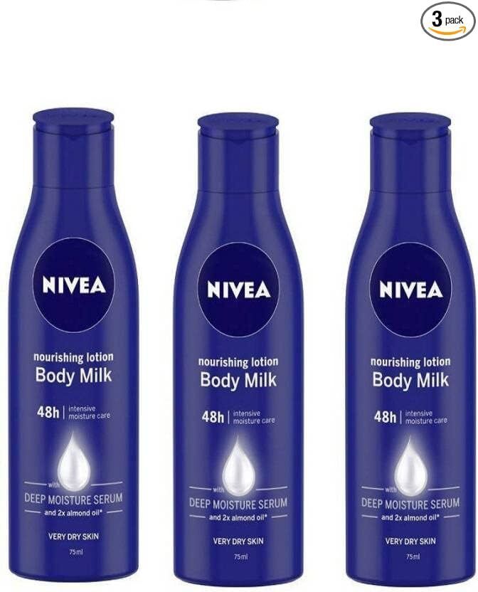 nivea men body milk nourish body lotion 75ml pack of 3-picture-44