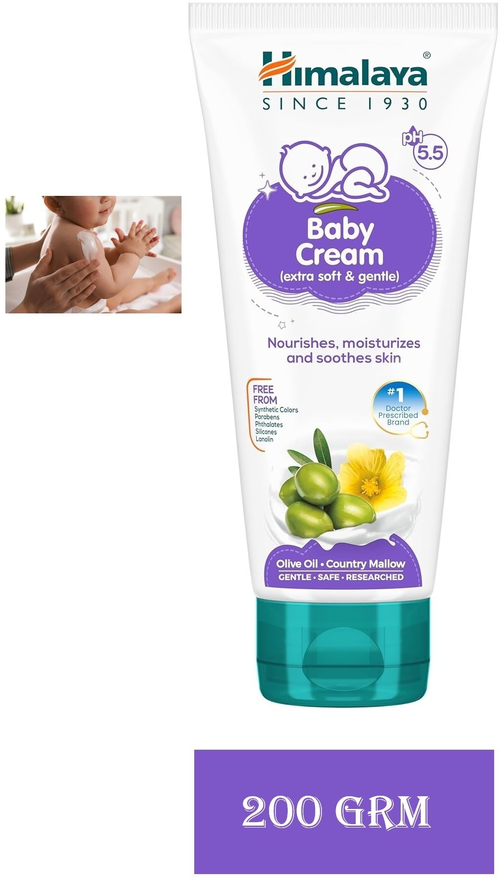 himalaya Since 1930 Extra Gentle Soft Baby Cream For Baby Boy & Girls 200ml-picture-12