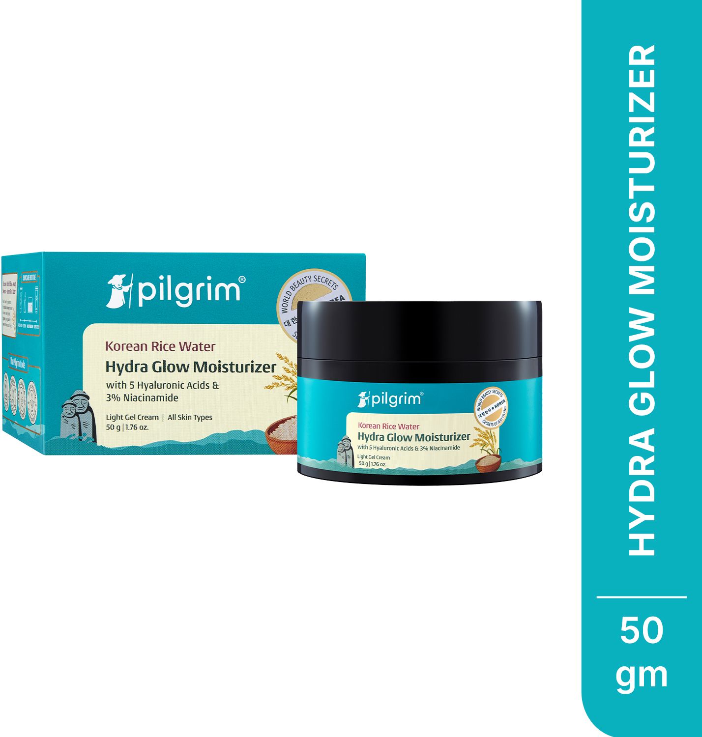 pilgrim Korean Rice Water Hydra Glow Moisturizer|Light Gel & Instant Glass Skin Glow-picture-43