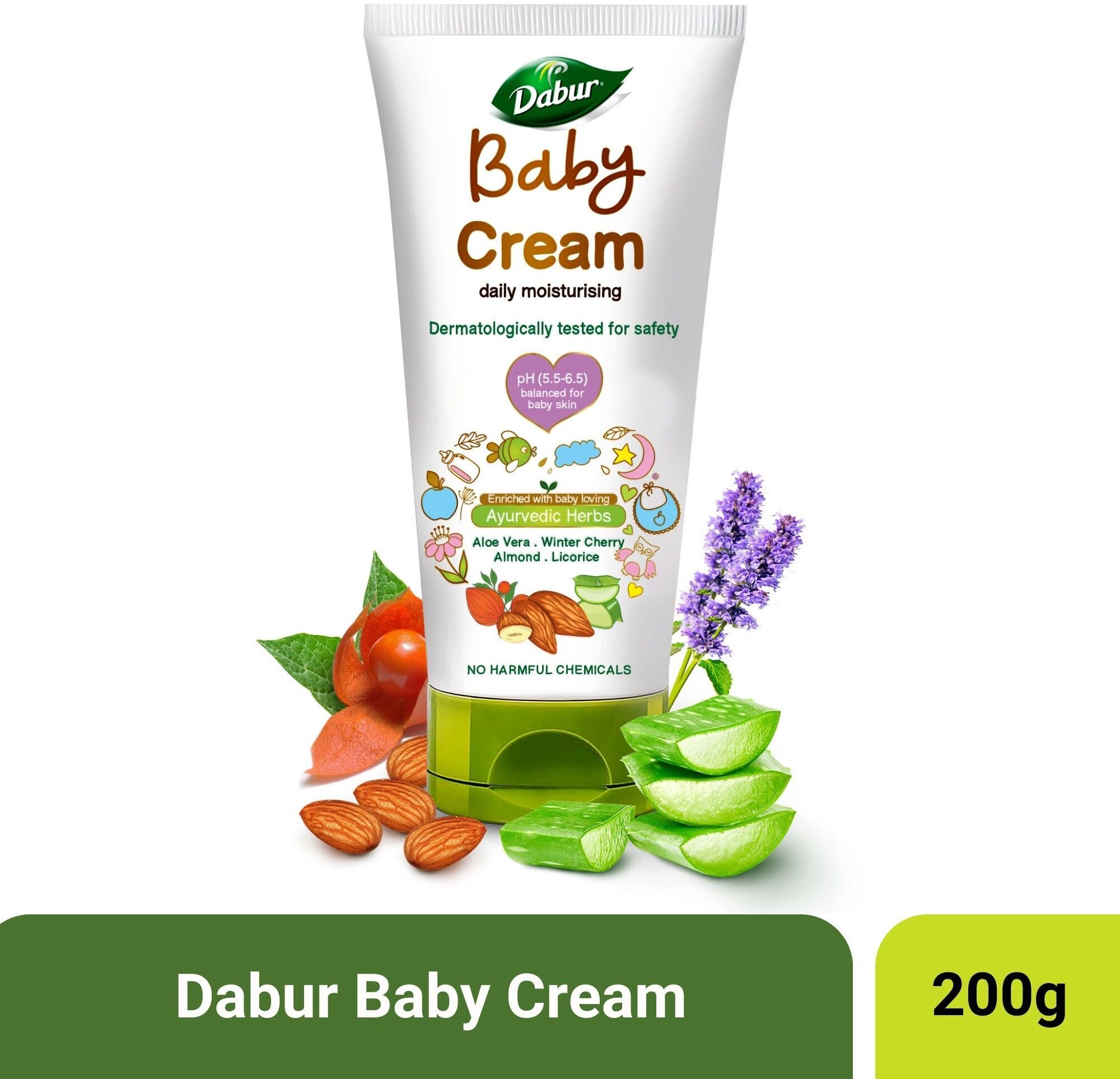 Baby Cream Contains Aloevera & Almonds| pH balanced with No Parabens & Phthalates