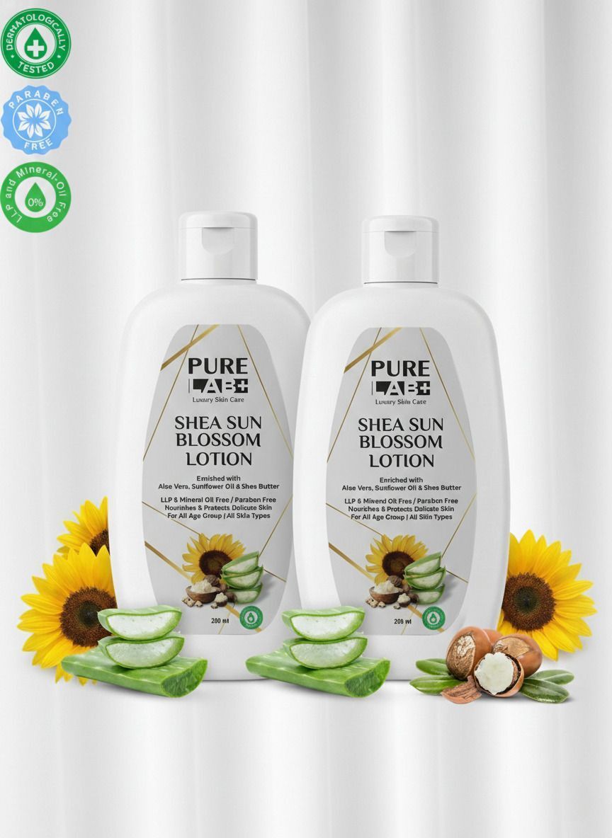 purelab+ Shea Sun Blossom Lotion Pack of 2 (200 ml Each) | Mineral Oil Free Body Lotion-picture-45