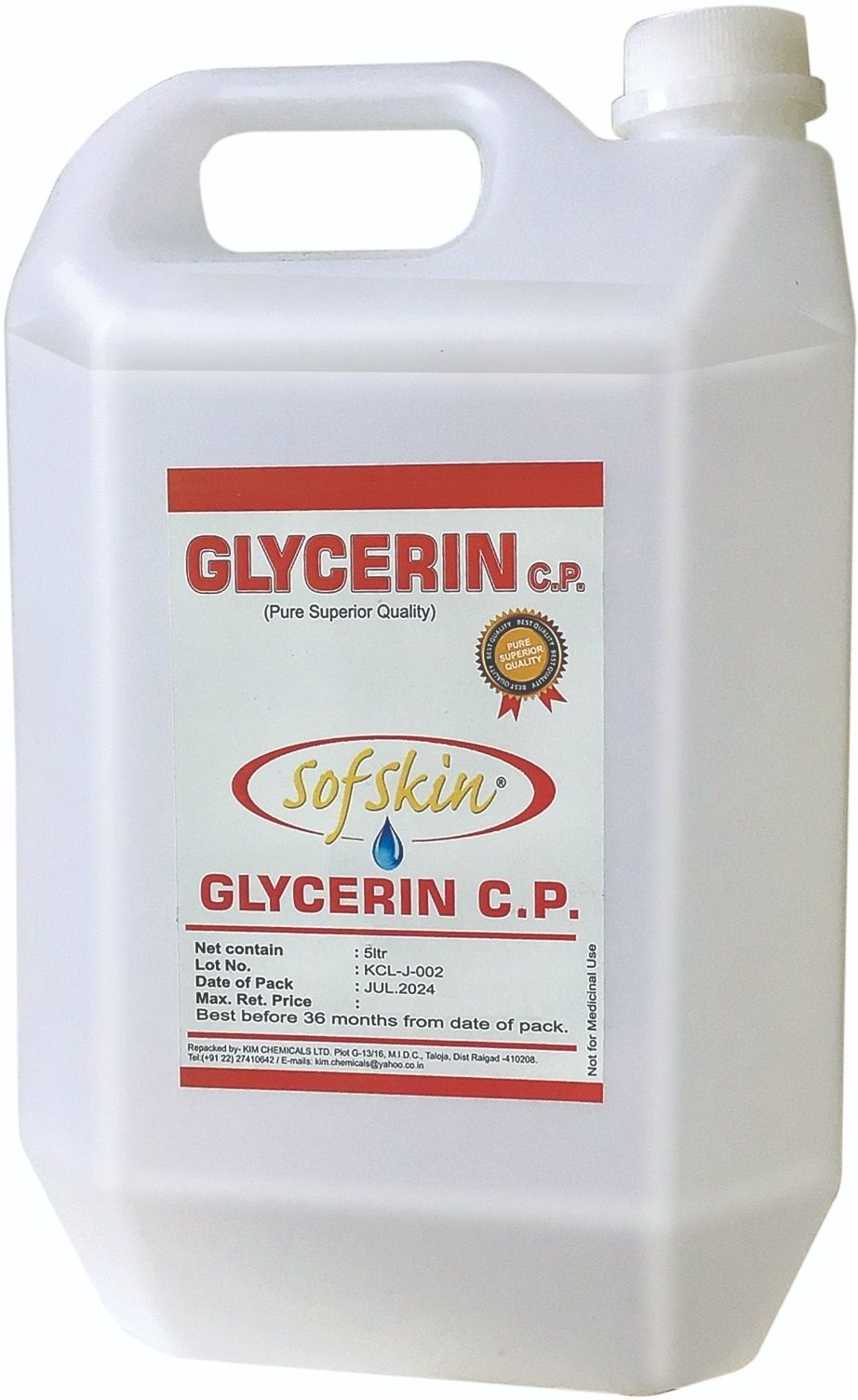 Glycerin C.P. Pure,Refined Babies Skin, Diaper Rash - 5 Litre (6.25 Kgs)-image-43