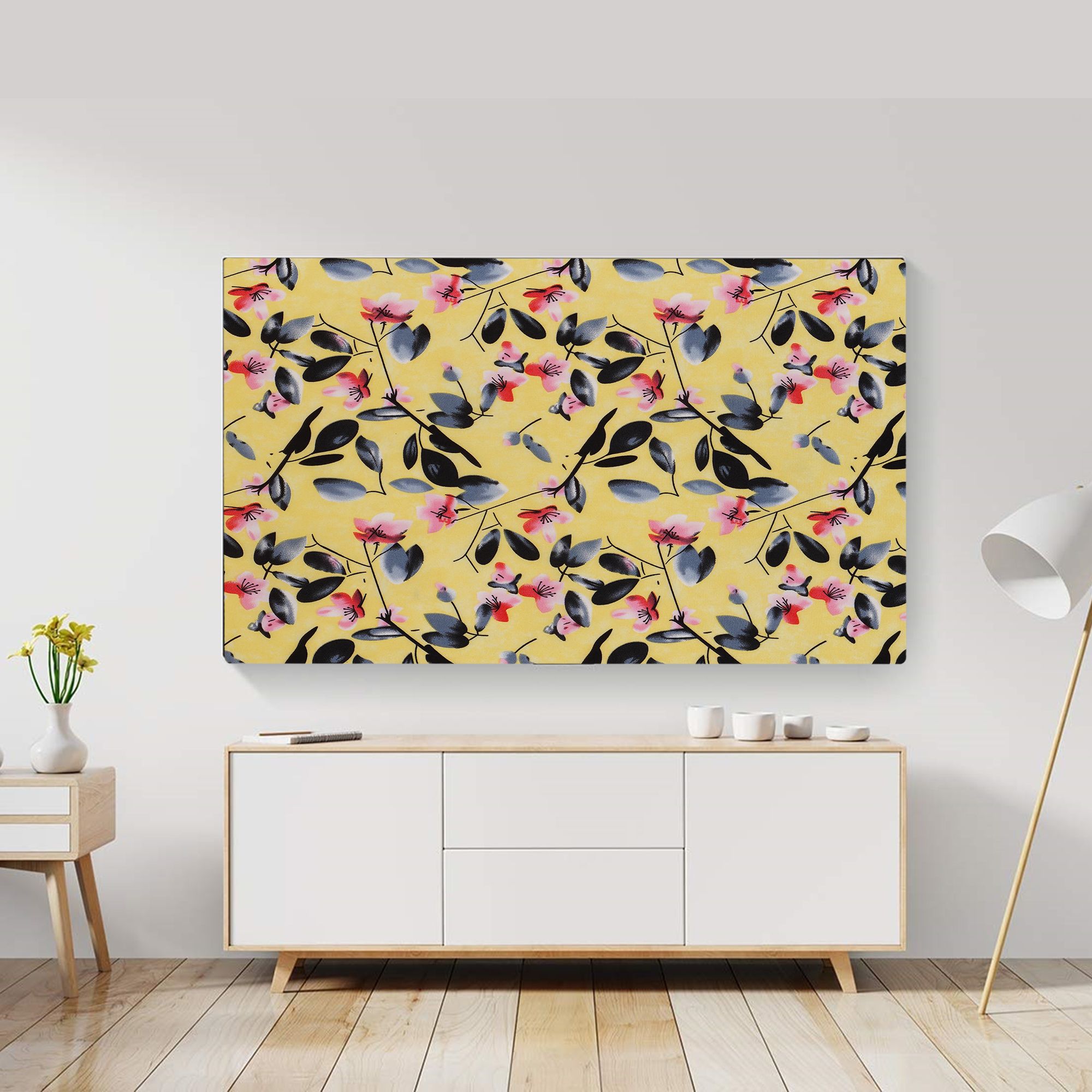 Dream Care Marigold Soft Polyester Elastic Stretchable Printed TV Screen Protector/Cover for 24 inch LED TV - LED Cover 24 Inch-image-47