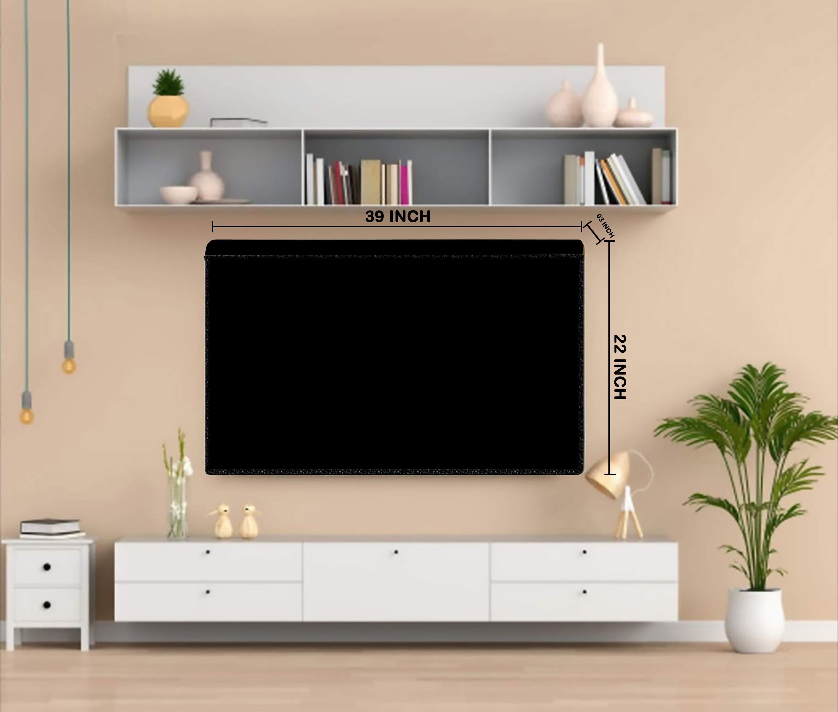 kridha for 43 inch Premium Black Durable 43-Inch LED TV Cover – Waterproof, Dustproof || - CH-NewLed 32 Inch Cover_KR-image-43