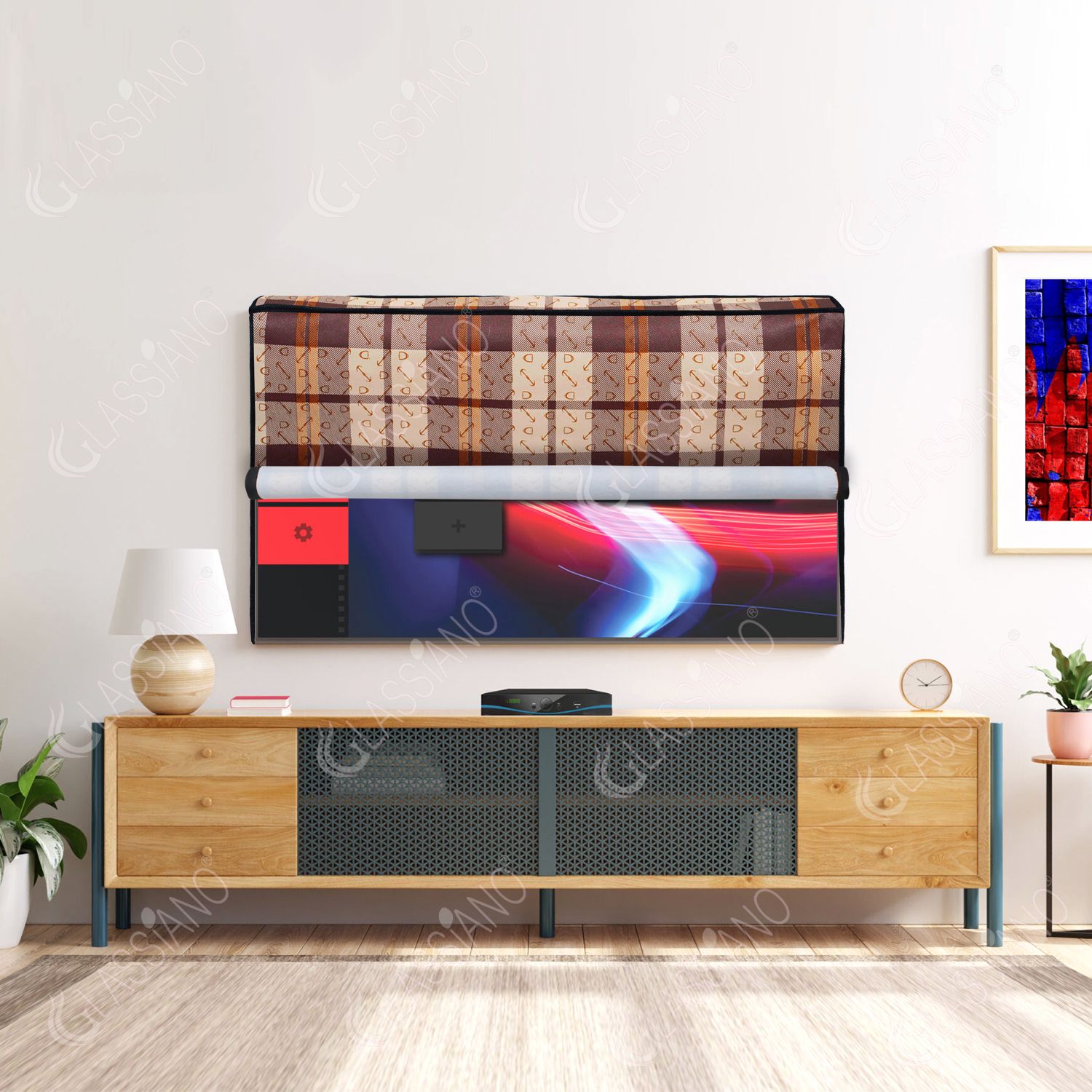 Glassiano Waterproof LED TV Cover for Compatible for All Models, for 24 inch LED - Double Use -Transparent & Printed Flap - 24 Inches LED TV Cover-image-38