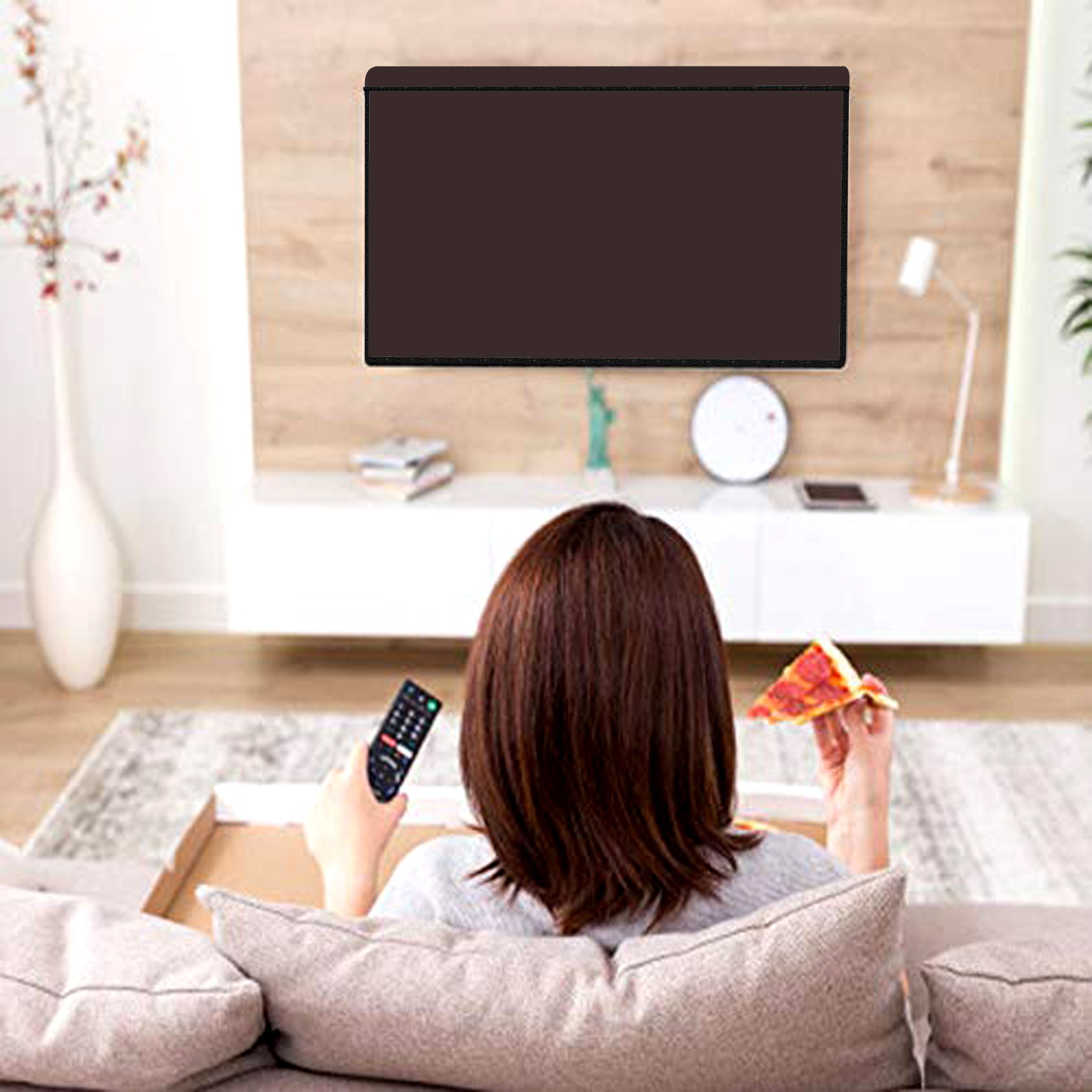 kridha for 43 inch Premium Waterproof Dustproof 43-Inch LED TV Cover – Solid Colour-Look Fabric - CH-NewFK1-Led 32 Inch Cover_KR-image-12