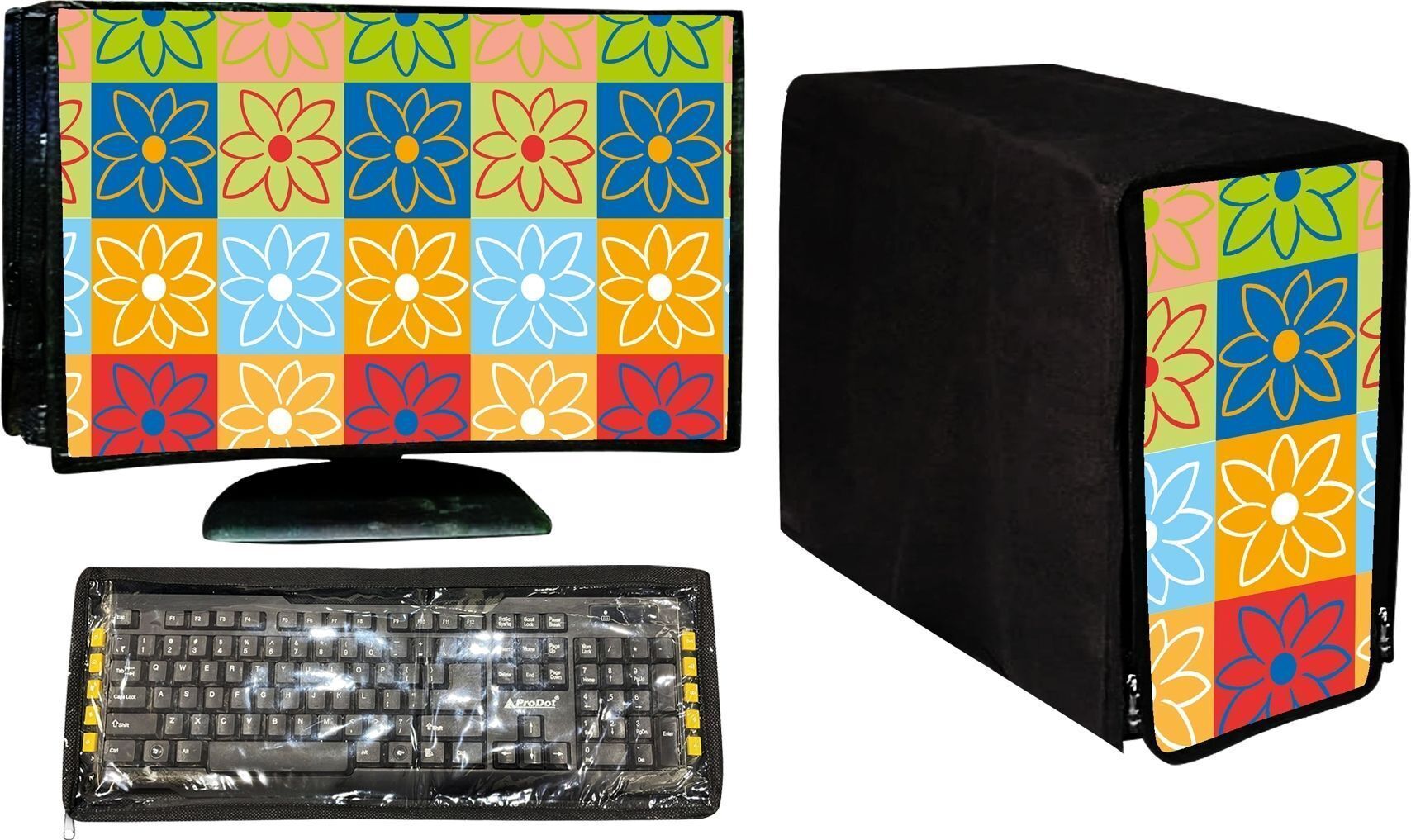 CHIKKI for 22 inch 3PC Desktop Cover Set for 22-Inch – Monitor, Keyboard & CPU Dust Covers - CH-FK1-32 inches lcd led covers-image-10