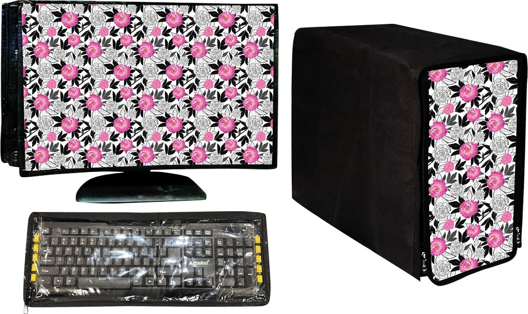 brothers trendz for 22 inch 3PC Desktop Cover Set for 22-Inch – Monitor, Keyboard & CPU Dust Covers - CH-Led 32 Inch Cover_BT-image-24