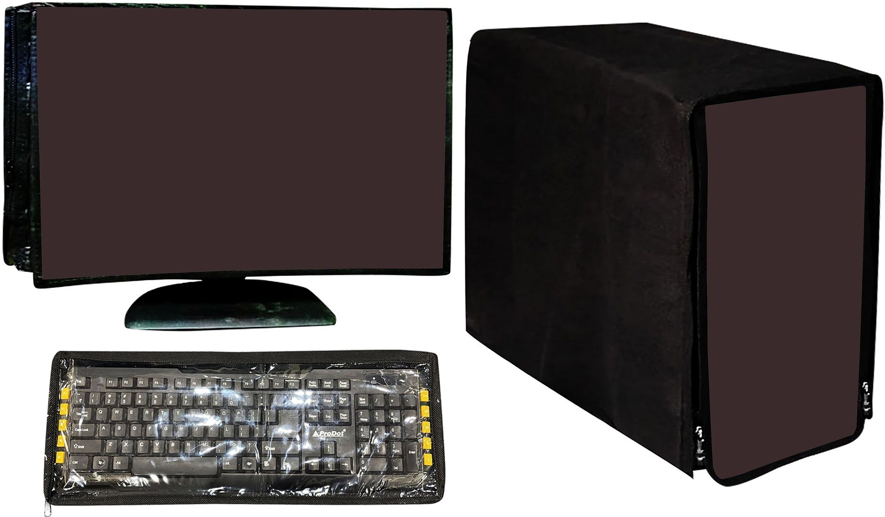 kridha for 22 inch 3PC Desktop Cover Set for 22-Inch – Monitor, Keyboard & CPU Dust Covers - CH-NewLED_ Pink-Flower best Printed_KR-image-7