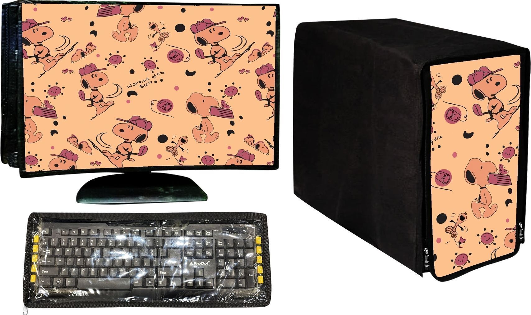 brothers trendz for 22 inch Desktop Cover Set for 22-Inch Monitor –3 Pcs (Monitor,Keyboard,CPU) – Dust Cover - BR-NewLED-43-Wht-Pink-Rose-image-26