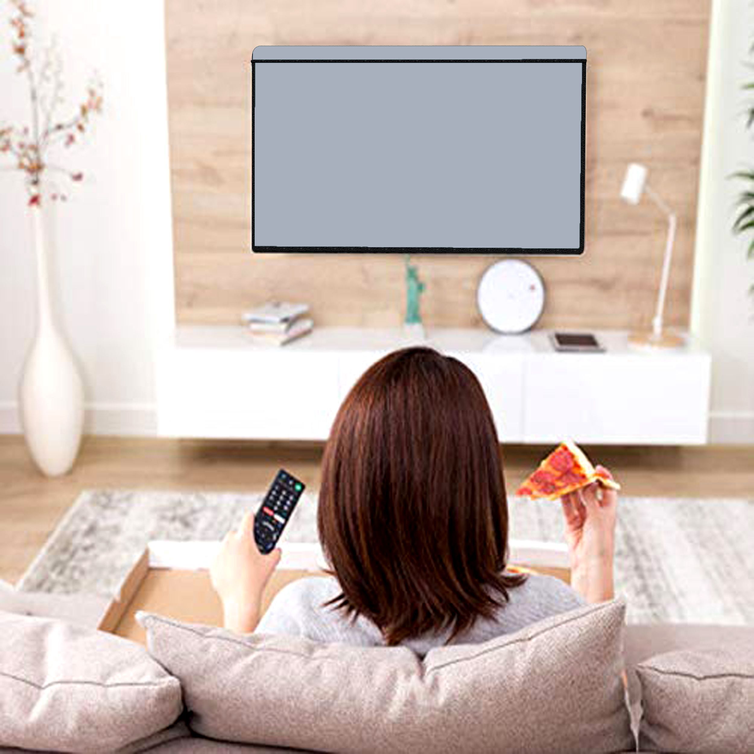 kridha for 43 inch Premium Waterproof Dustproof 43-Inch LED TV Cover – Solid Colour-Look Fabric - CH-NewFK1-LED 43 INCH COVER_KR-image-13