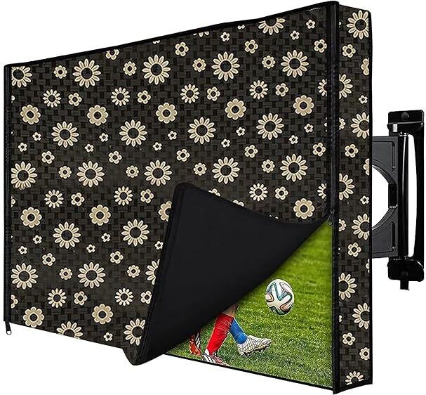 DADADEALS 43 Inch Led TV Cover Waterproof with Transparent Polyethene Layer for for 43 inch Thomson, KODAK, Sony, Samsang, Mi Inch Led TV Cover- 43 INCH-TV-COVER-BLACK DOT-G-image-21