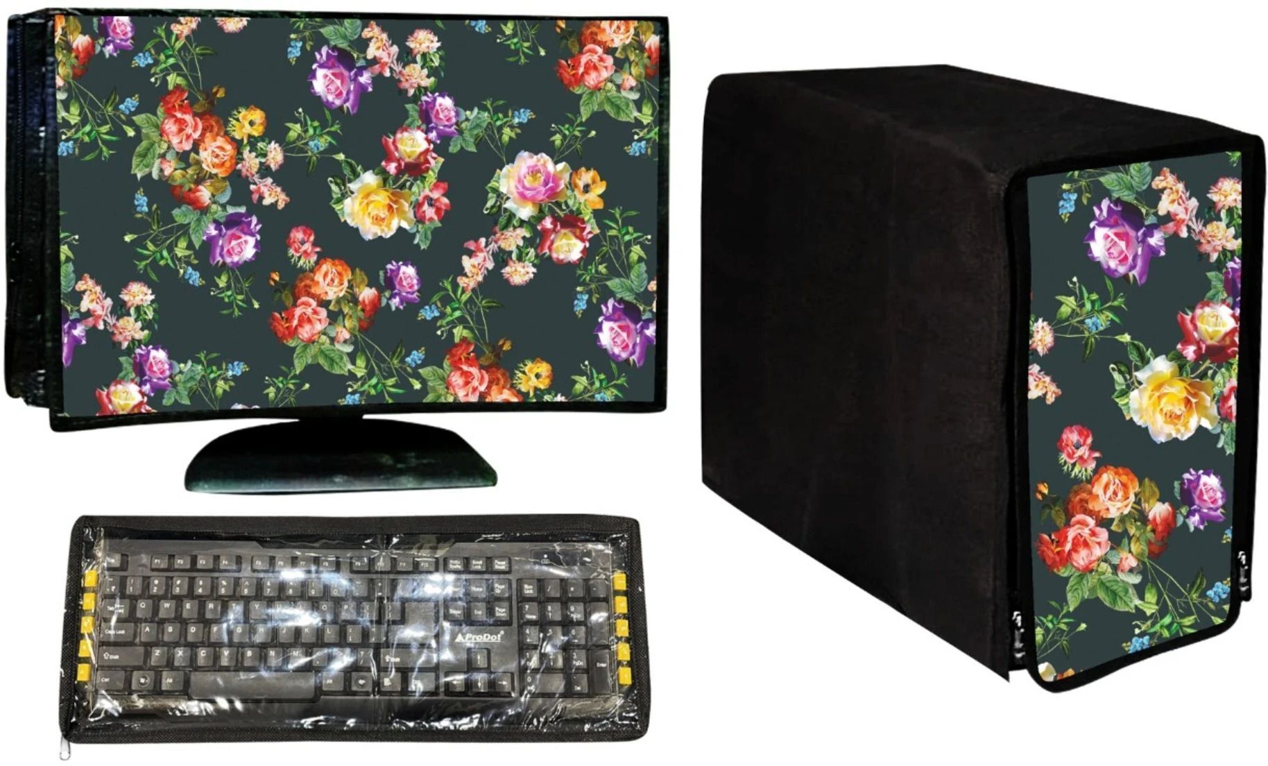 kridha for 19 inch Computer Monitor, Keyboard (8*18 Inch) and CPU (7.5*18*16 Inch) - CH-NewLed-Cr-43-K-Wht-Pnk-FL_KR-image-33