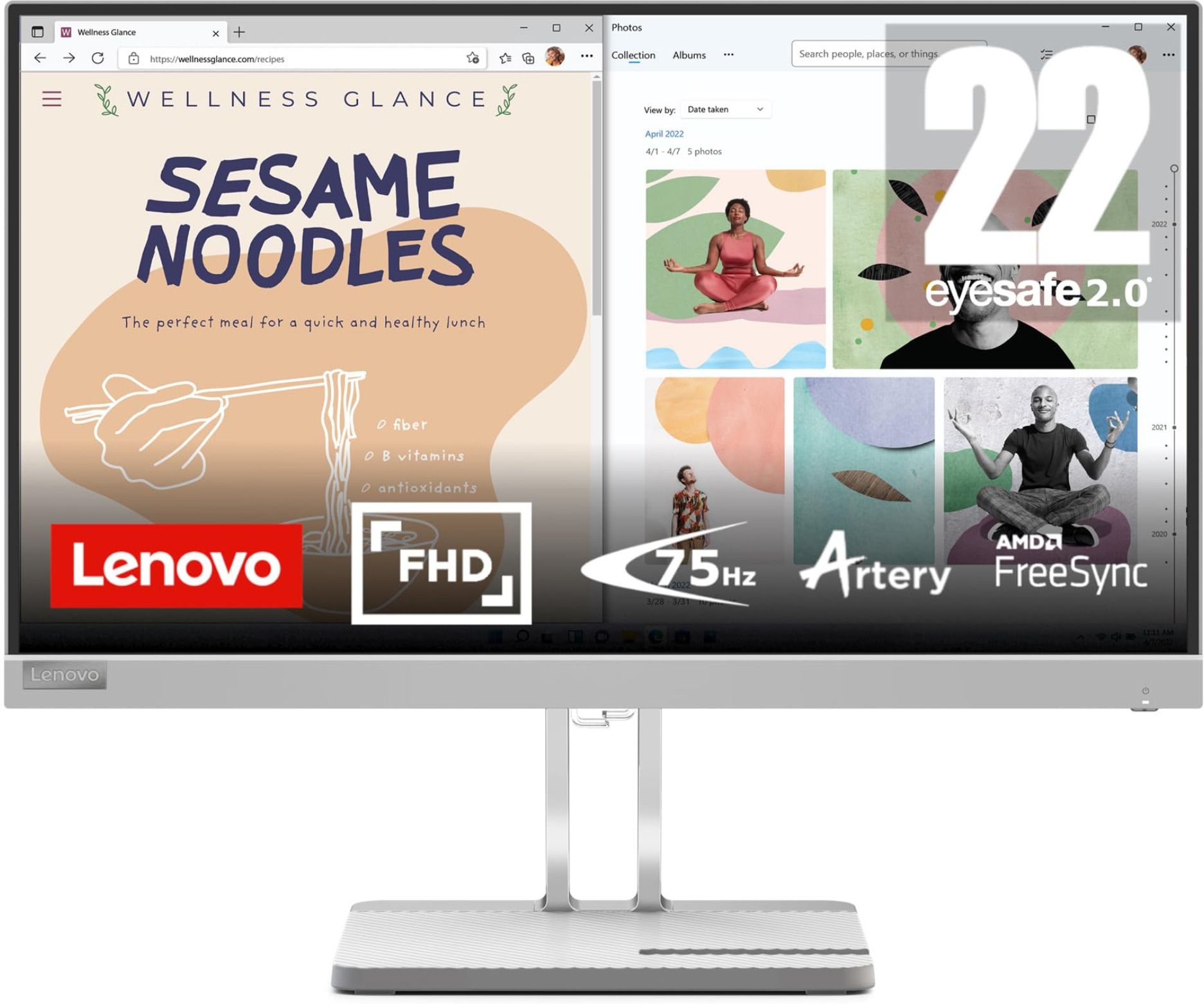 Lenovo 54.61 cm (21.5 inch) Full HD VA Panel Monitor (L22e-40)