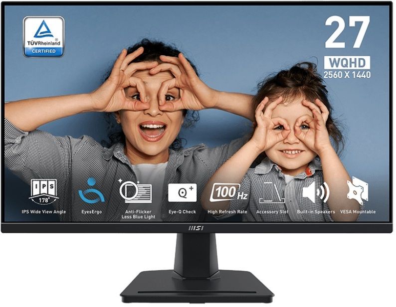 MSI 68.58 cm (27 inch) WQHD IPS Panel with EyesErgo Technology, Anti-Flicker, Less Blue Light, Anti-Glare, Flat Business Monitor (MP275Q)-image-30