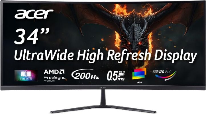 Acer 86.36 cm (34 inch) Curved UWQHD LED Backlit VA Panel Gaming Monitor (ED340CUR X0)-image-48