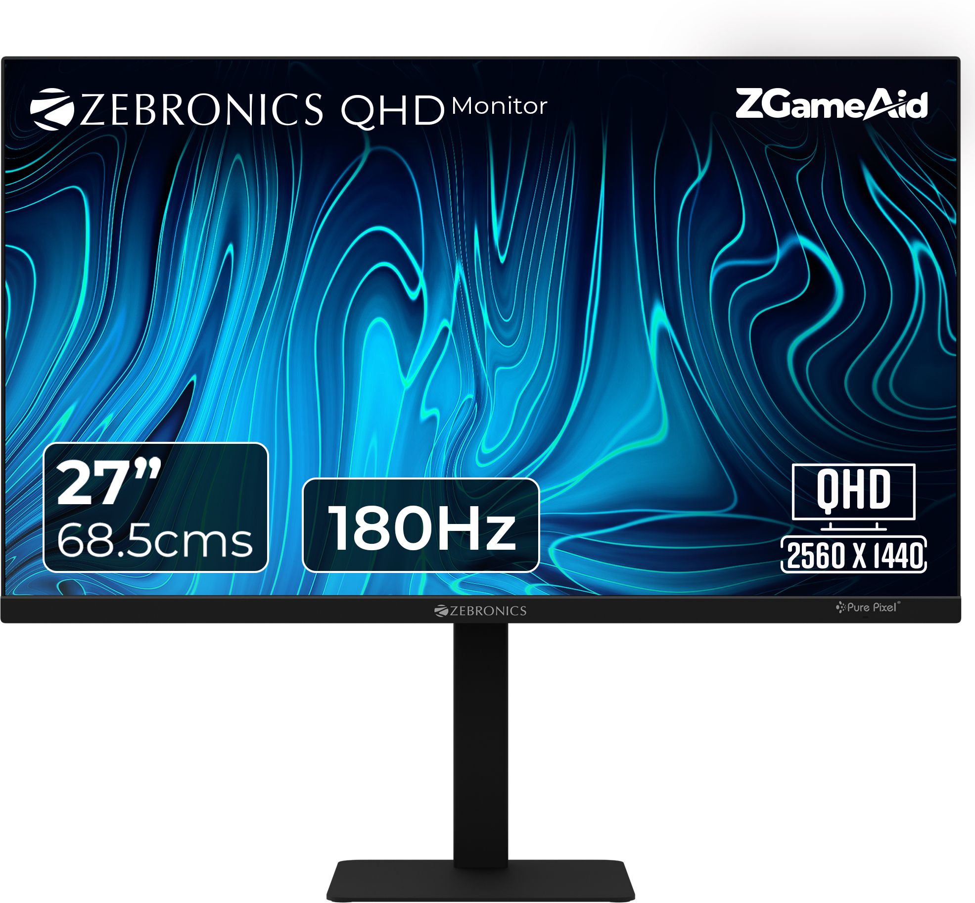 ZEBRONICS 68.58 cm (27 inch) Quad HD LED Backlit IPS Panel Monitor (Zeb-S27A QHD 180Hz)