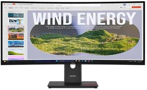 Lenovo T series 86.36 cm (34 inch) Curved WQHD LED Backlit VA Panel Monitor (ThinkVision T34WD-40)-image-46
