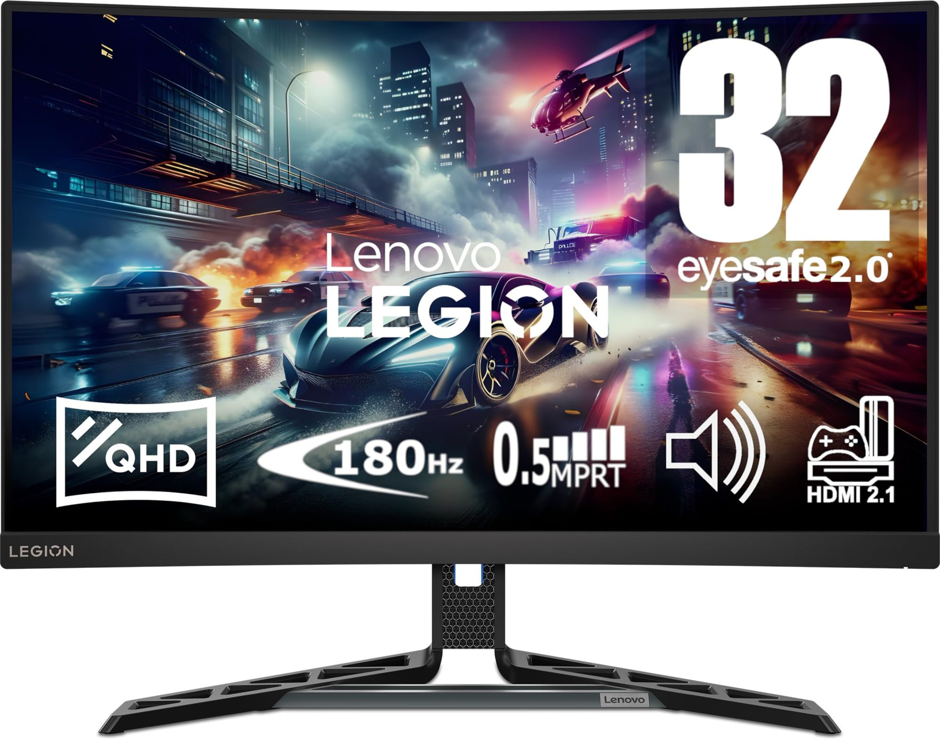 Lenovo 80.01 cm (31.5 inch) Curved Quad HD VA Panel with 99% sRGB, 1500R Curvature, 3Wx2 Speakers, 2xHDMI 2.1 TMDS, 1xDP 1.4, Tilt/Swivel/Pivot/Height Adjustable Gaming Monitor (Legion R32qc-30)-image-20
