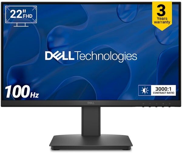 DELL SE-Series 55.88 cm (22 inch) Full HD LED Backlit VA Panel with Contrast 1,000:1, Tilt Adjustment, 1x HDMI, 1xVGA, 3 Years Warranty, TUV Rheinland 3-star Eye Comfort, Ultra-Thin Bezel Monitor (SE2225HM)