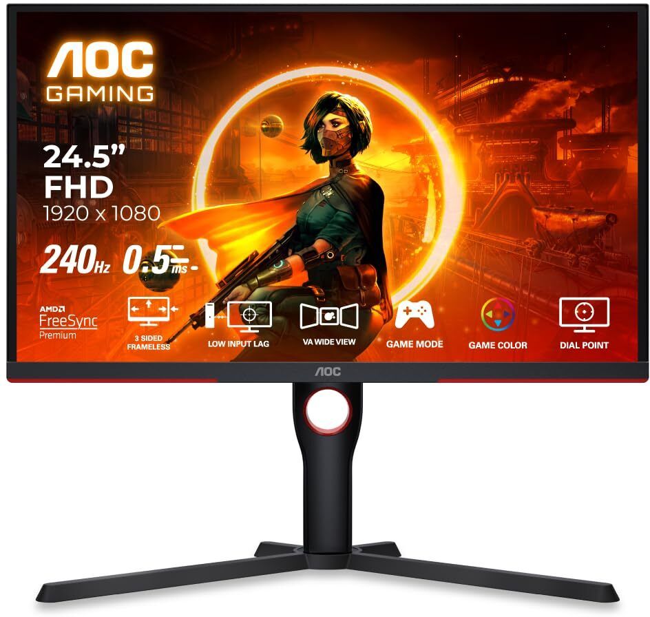 AOC 62.23 cm (25 inch) Full HD VA Panel with Low Input Lag Gaming Monitor (25G3ZM/BK)-image-29