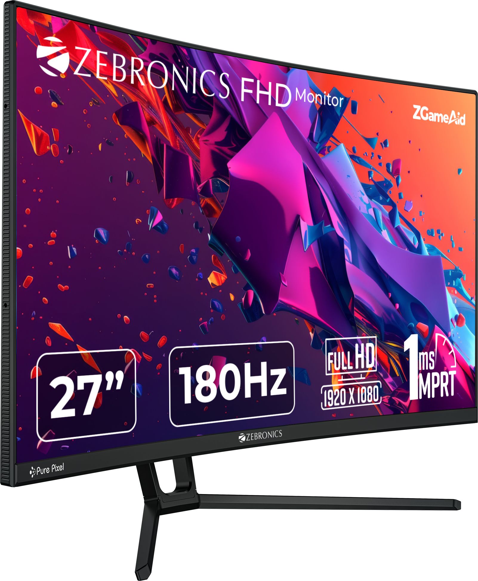 ZEBRONICS 68.58 cm (27 inch) Curved Full HD VA Panel with 1500R Curvature, 300 Nits Brightness, HDR10, 99% sRGB, 1 x DP, 1 x HDMI, 1 x 3.5mm anti-glare Display Gaming Monitor (ZEB-IGM 103, ZEB-N27B)-image-33