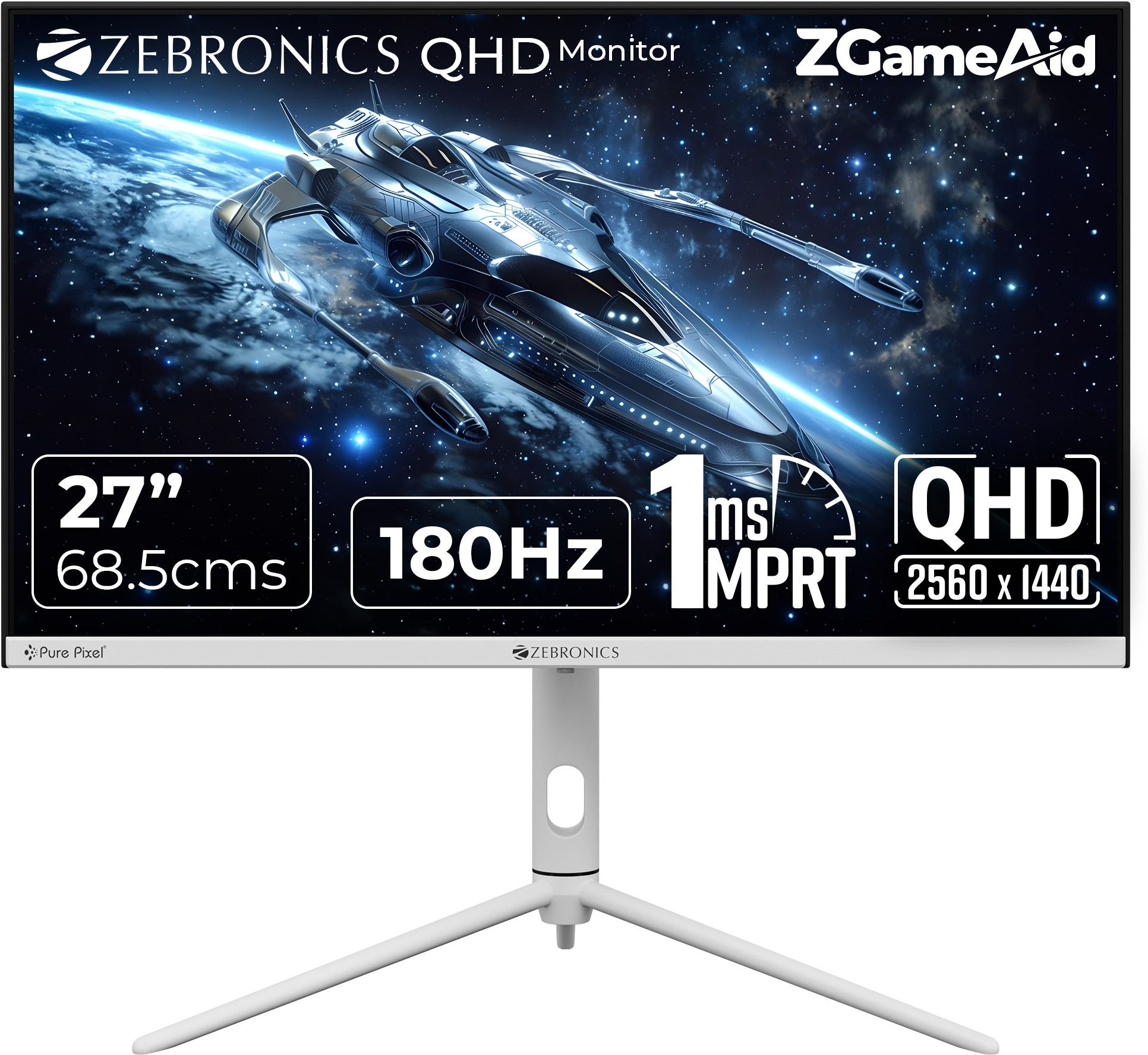 ZEBRONICS 68.58 cm (27 inch) Quad HD VA Panel with 300 Nits Brightness, HDR10, 99% sRGB, 93% DCI-P3, 2 x DP, 2 x HDMI, 1 x 3.5mm Anti-glare Display Gaming Monitor (ZEB-N27C (ZEB-IGM 105))-image-24