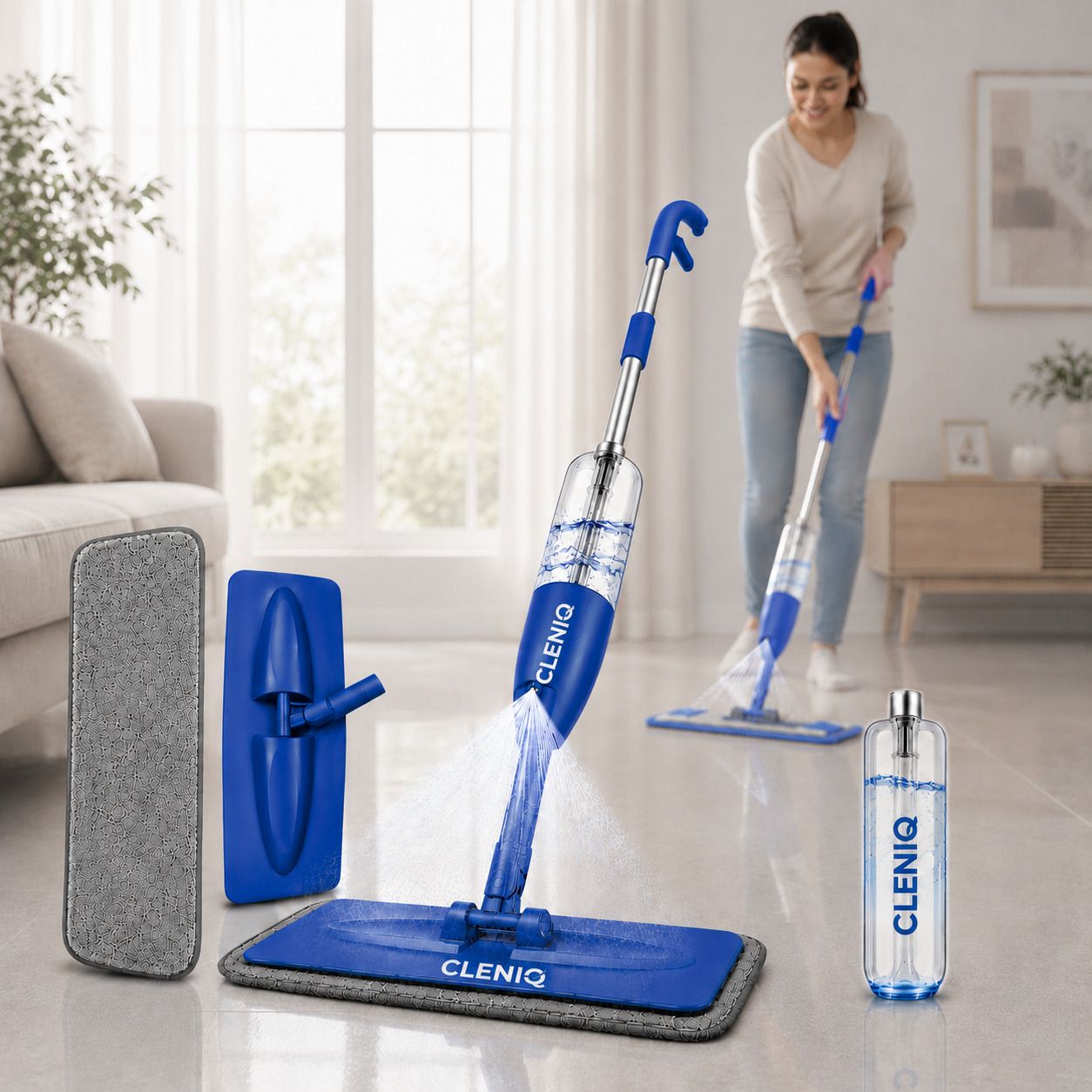 Spray Mop for Floor Cleaning| Effortless cleaning for Tiles,Marble,Wooden Floors Wet & Dry Mop-image-20