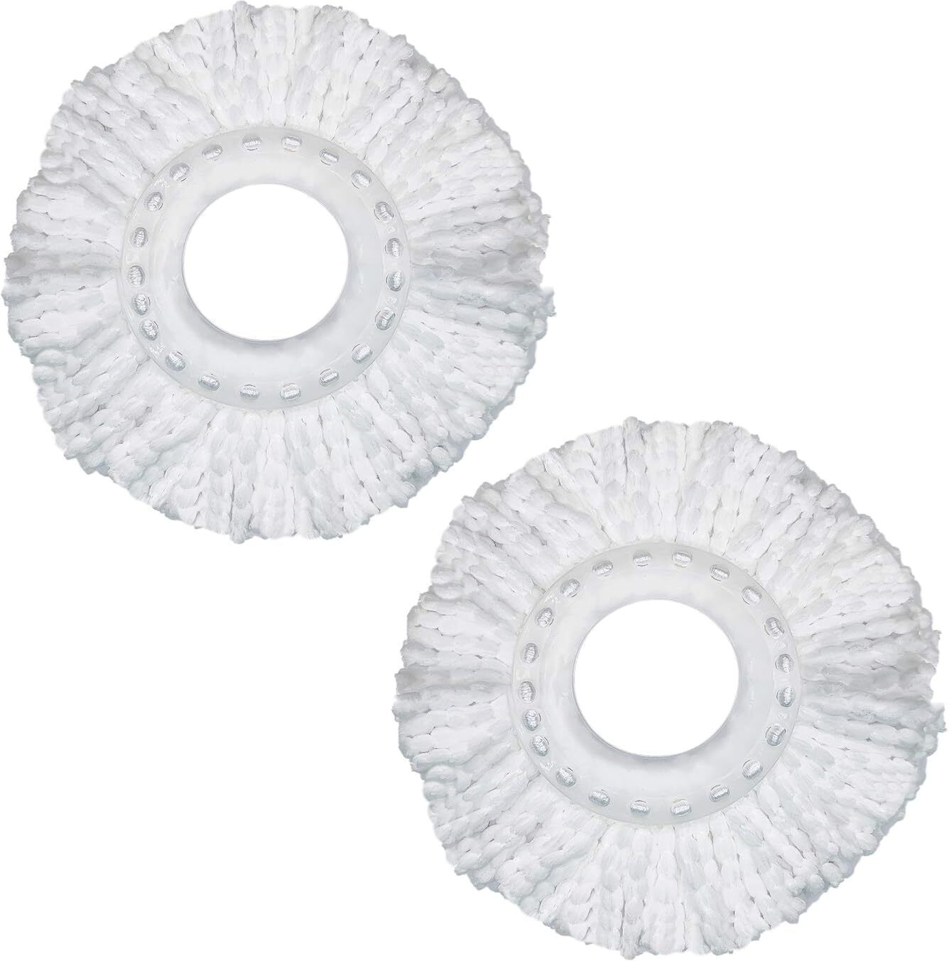 2-in-1 Bucket Spin Mop Refill ( Microfiber, White ) Pack of 2 Floor Wiper-image-46