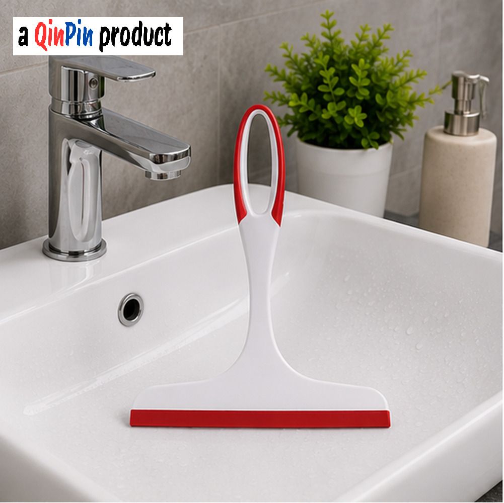 qinpin Handheld Water Wiper for Sink, Mirror & Bathroom Surface Silicone Wet and Dry Brush-picture-3