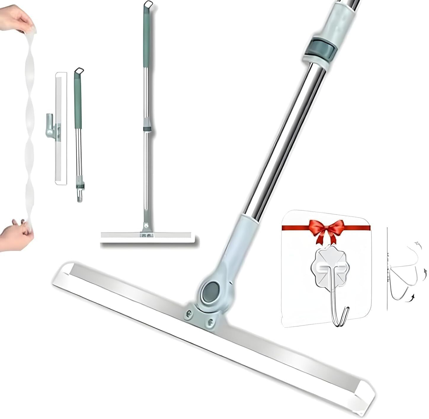 qonetic Slim Floor Wiper Mop with Long Handle, 360° Rotating Wet & Dry Cleaning Mop Wet & Dry Mop-picture-36