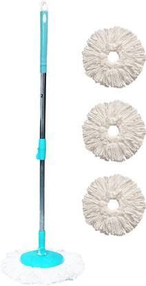 360 Spin Mop Stick | Wet & Dry Cleaning | Mops Pocha with 3 Microfiber Refill Mop Rod-image-28