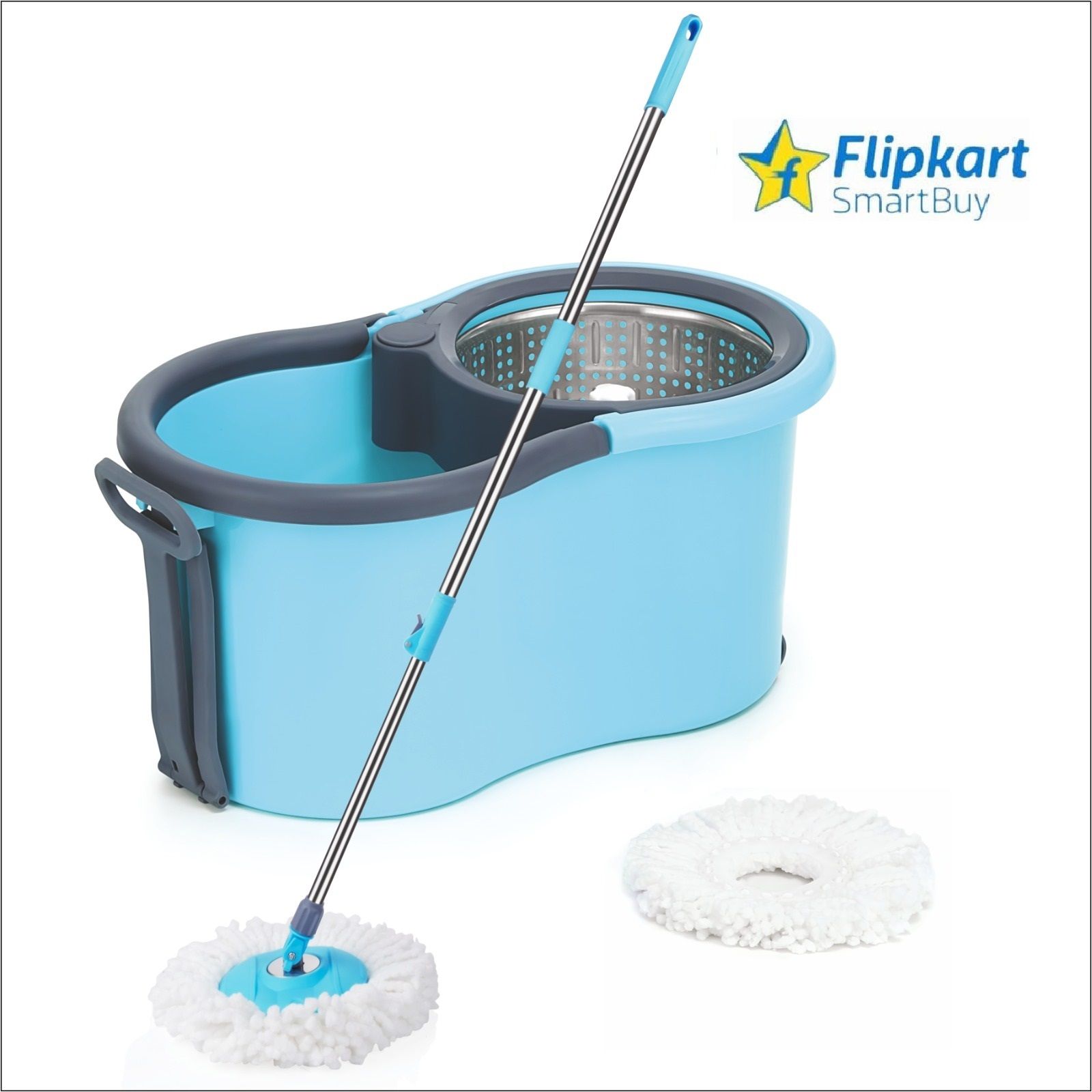 flipkart smartbuy STEEL SPRINKLER 2 MICROFIBER REFILLS BLUE COLOR Mop Set-picture-19