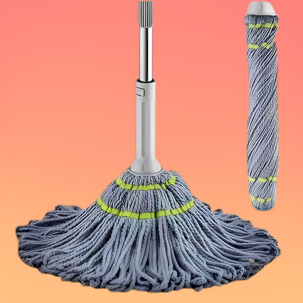 mvtrading Reusable Home Cleaning Mop with Durable Cotton Fibers Wet & Dry Mop-picture-25