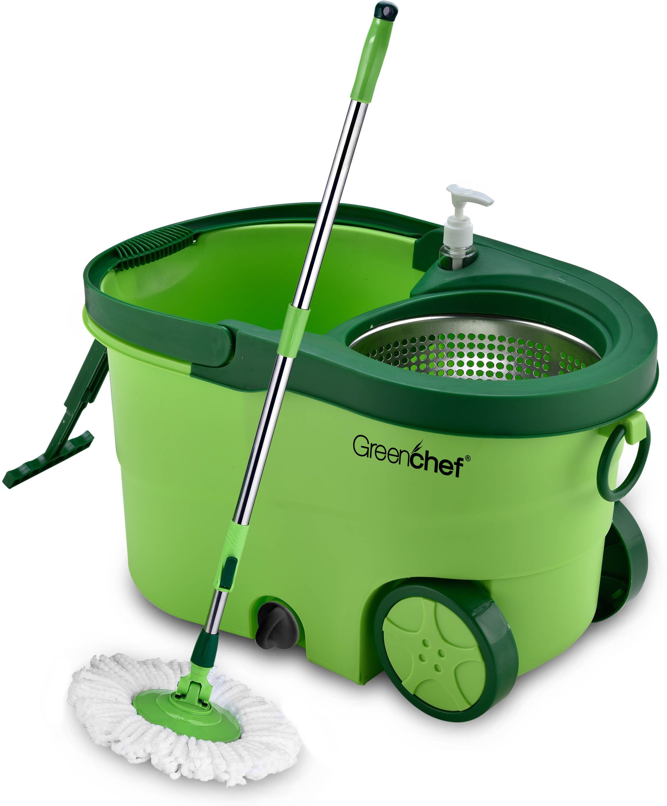 Spin mop set 360 degree stainless steel spinner Mop Set-image-4