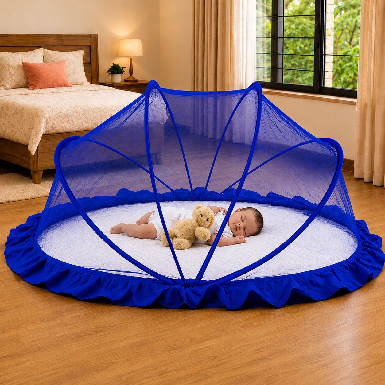 shruty enterprises Pop Up Baby Mosquito Net | Safe & Breathable Sleeping Net for Newborn HDPE - High Density Poly Ethylene Washable Kids Mosquito Net-picture-28